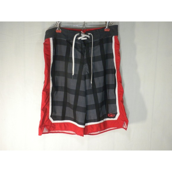 Nike Shorts M 30 Red Black Plaid 6.0 Board Skater Beach 22" Length 410855-010 - Picture 2 of 13